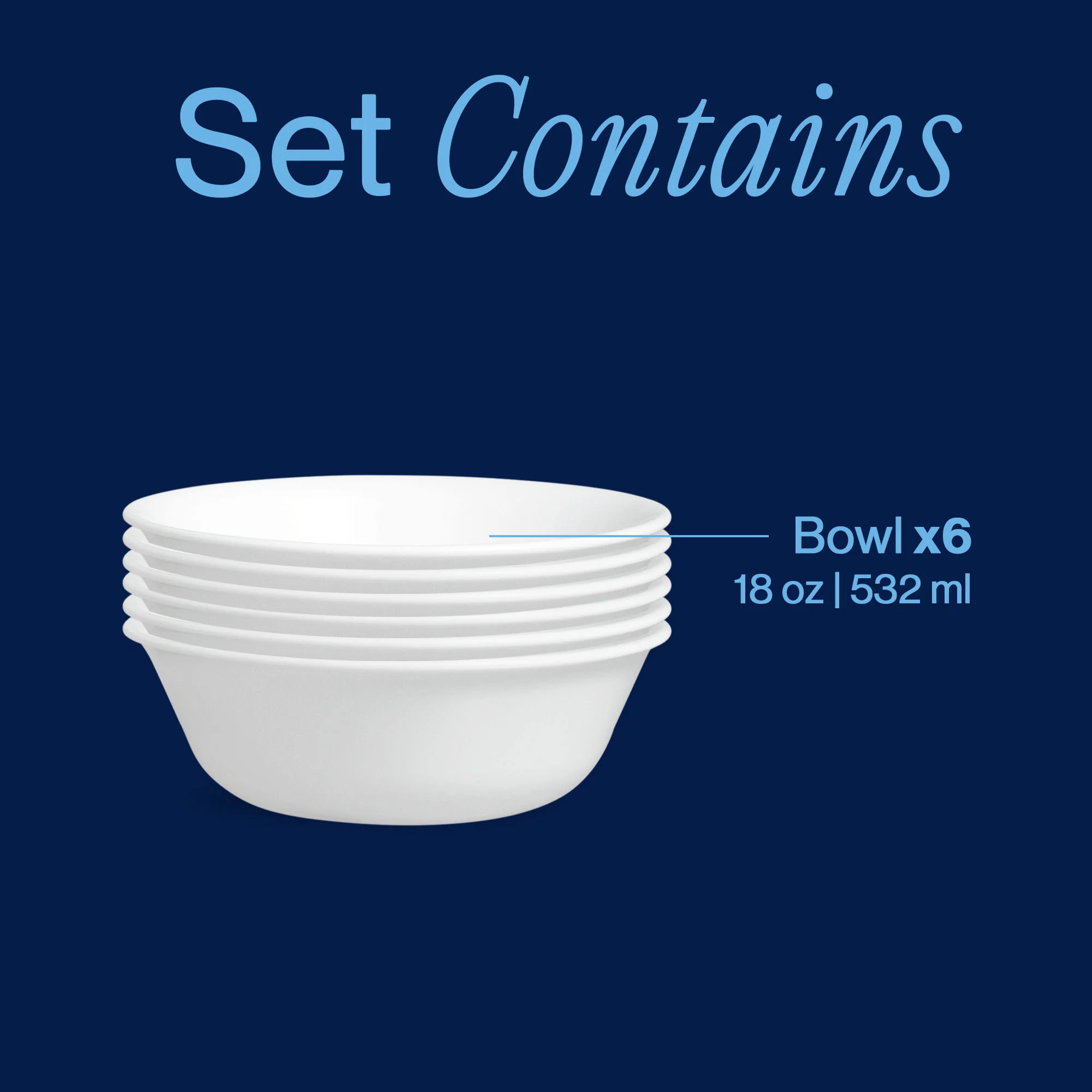 Corelle® Winter Frost White 18-ounce Cereal Bowls, 6-pack - Image 3