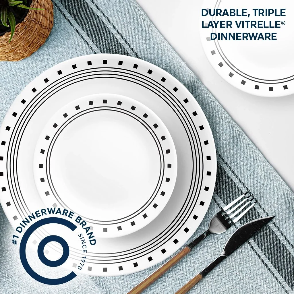 Corelle® City Block 18-piece Mugless Dinnerware Set, Service for 6 - Image 2