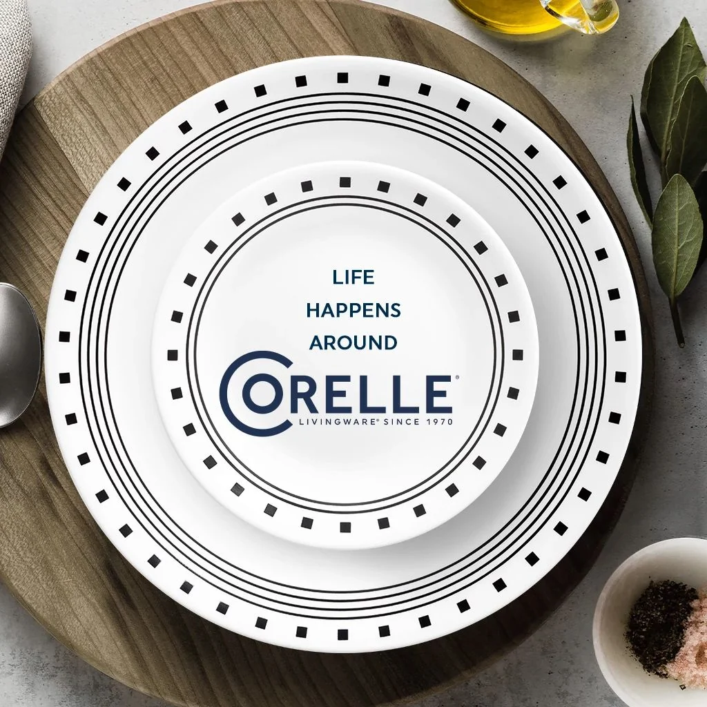 Corelle® City Block 18-piece Mugless Dinnerware Set, Service for 6 - Image 4