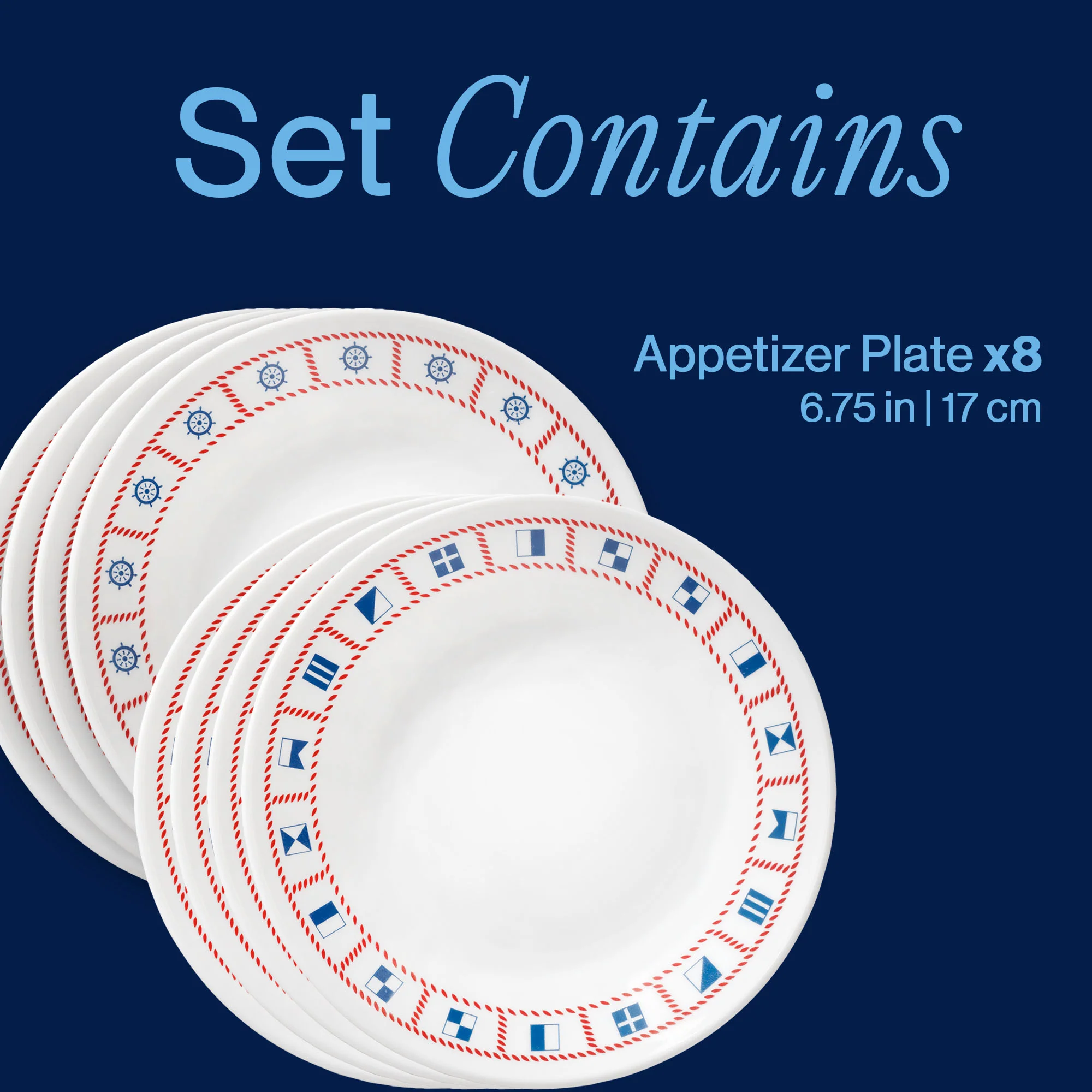 Corelle® Sailing Away 6.75" Appetizer Plate, 8-pack - Image 3