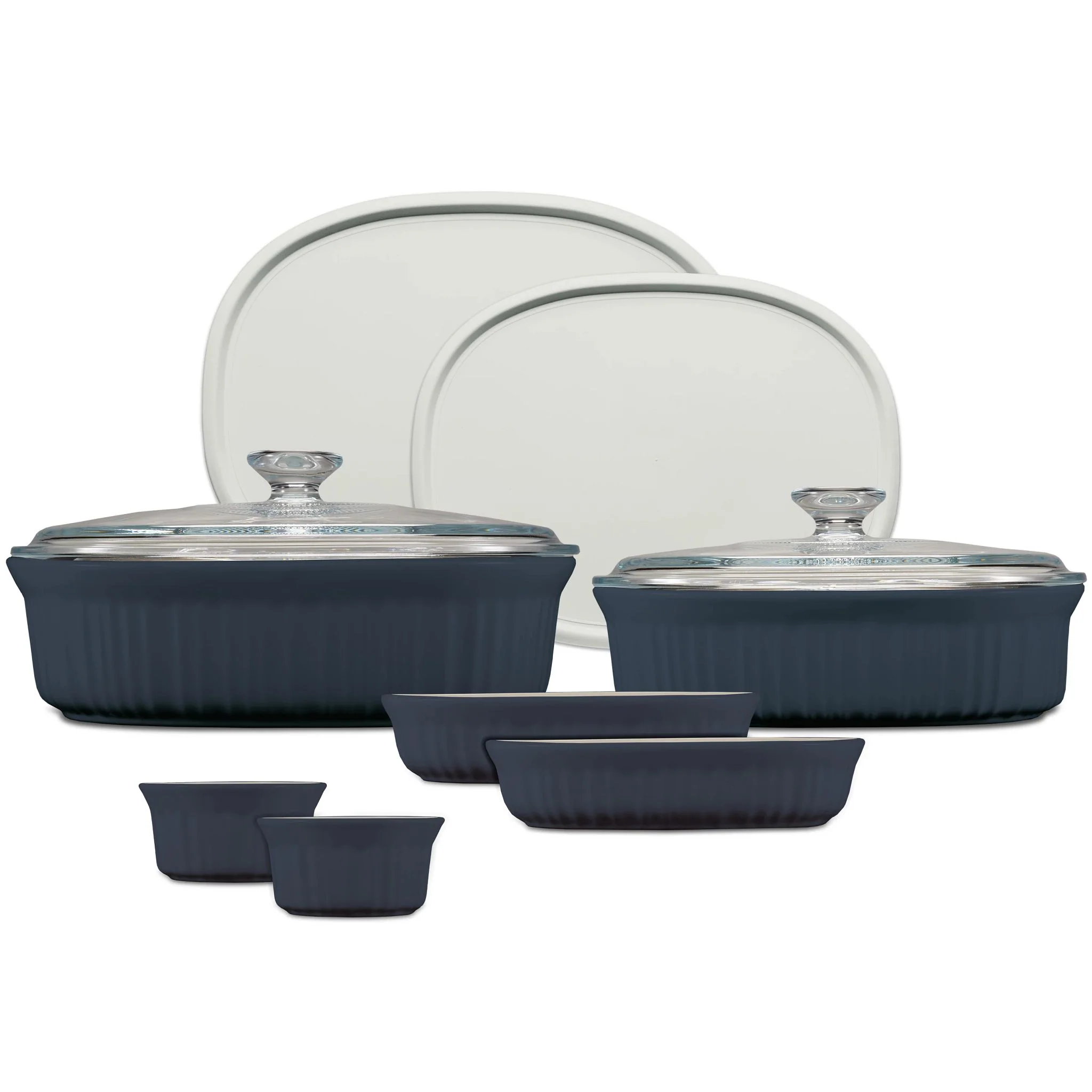 CorningWare® French Colors 10-piece Oval Bakeware Set, Navy Glass